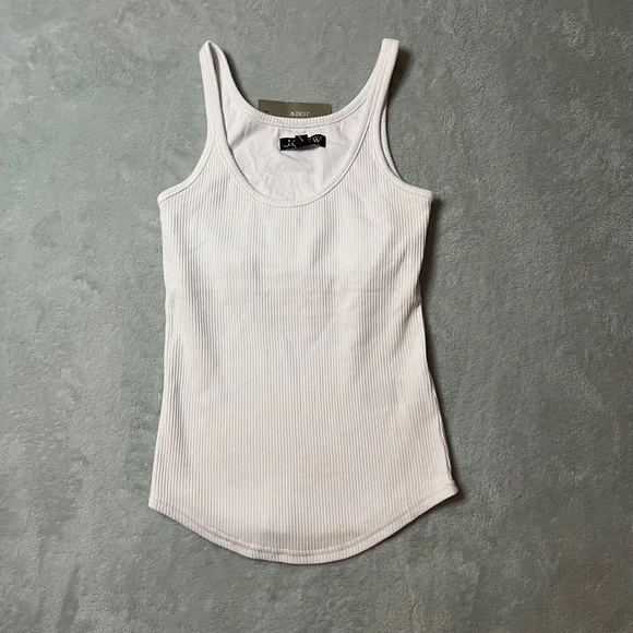 J.Crew Women’s White Vintage Rib Shelf-Bra Tank Top, NWT, Size XXS - Picture 4 of 8